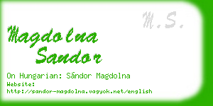 magdolna sandor business card