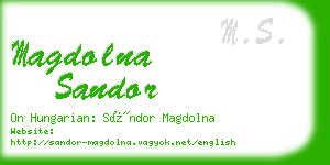 magdolna sandor business card